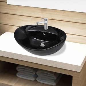 Maisonchic - Vasque de luxe, évier, bac à laver ovale à trou trop-plein/robinet céramique pour salle de bain pwfn89994 design in