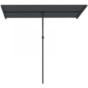 Parasol Inclinable Et Rotatif 180&deg; 150x205 Cm En Aluminium Gris Fonc&eacute; Pour Balcon