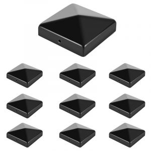 Randaco - swanew 10x Capuchon de poteau Clôture de protection Chapeau pour poteau carré Chapeau pour poteau carré noire 91x91mm