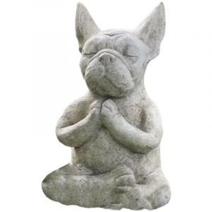 Statue de bouledogue pour jardin ext&eacute;rieur, sculpture en r&eacute;sine pour la m&eacute;ditation, hommage aux chiens, figurines de chiens