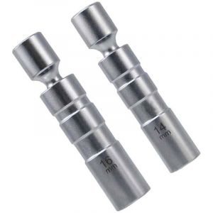 Douille bougie 14mm / cl&eacute; &agrave; bougie 16mm, 2 pi&egrave;ces de cl&eacute; &agrave; bougie, outil sp&eacute;cial pour automobiles, douille &agrave; bougie pivotante &agrave; paroi mince 12 pans