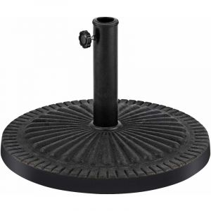 Costway - Pied de Parasol Beton φ49,5CM 15 kg, Pied de Parasol en Résine avec Bouton Rotatif, Résistant aux Intempéries, pour Poteaux de Parasol