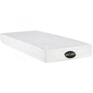 Vente-unique - Matelas de relaxation 90 x 200 cm mousse à mémoire de forme et coutil bambou ép.20cm - parure de naturea