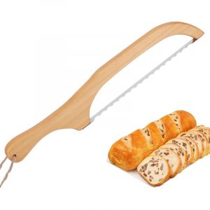 Couteau à Pain, Scie à Pain, Longueur 40 cm, Trancheuse à pain en bois avec poignée ergonomique intégrée, adaptée pour couper tous les types de pain,