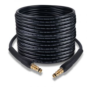 Tuyau de 15 m compatible avec les accessoires de tuyau de nettoyeur haute pression K&auml;rcher K2 K3 K4 K5 K7 , adapt&eacute; &agrave; la poign&eacute;e pistolet &agrave; connexion