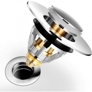 Ensoleille - Filtre de vidange universel pour lavabo, Anti-Bloqué Inoxydable Bouchon lavabo poussoir bloque ,bonde de lavabo ,Flitre Cheveux