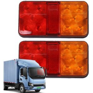 Applicable Feux arrière LED pour camion, feux latéraux de remorque LED,Feu arrière de signalisation à 10 LED Feux arrière de conduite de nuit 12-80V,
