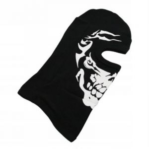 Cagoule t&ecirc;te de mort en coton style motard chopper S/M