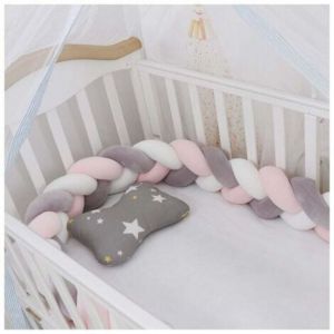 Promotion Tour de lit b&eacute;b&eacute;&mdash;1.5M Tour De Lit Coussin Serpent Coussin Tresse Pare-Chocs Velours Protection Bebe Cloture En Tissu Anti-Collision