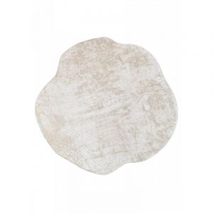 Toutapis - Tapis forme asymétrique lavable en machine beige laponie 02 120x120 cm
