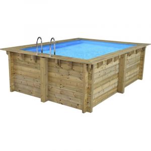 Habitat Et Jardin - Piscine bois rectangle ' Caimans 140 ' - 4.10 x 3.00 x 1.39 m