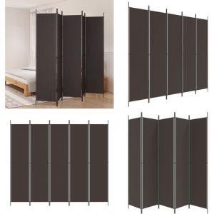 Vidaxl - Cloison de s&eacute;paration 5 panneaux Marron 250x220 cm Tissu - Cloison De S&eacute;paration - &Eacute;cran De Confidentialit&eacute; - S&eacute;parateur De Pi&egrave;ce - Rideau
