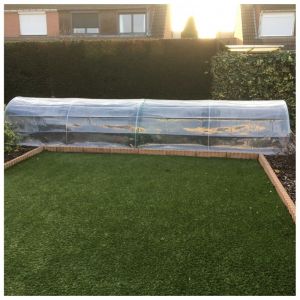 Les Serres Tonneau - Serre tunnel de for&ccedil;age dim. 5L x 1,3l x 0,8H m b&acirc;che pe 200&micro; haute densit&eacute; transparente structure tubes acier galvanis&eacute; - Serre