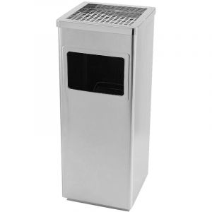 Poubelle Verticale 35L Carr&eacute;e avec Seau Amovible & Cendrier Int&eacute;gr&eacute; &ndash; Design &Eacute;pur&eacute; et Pratique pour Cuisine/Bureau/Ext&eacute;rieur (Nettoyage Facile)