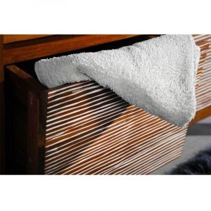 Saniteck - Ensemble meuble vasque salle de bain 85 cm en bois teck New Savanah avec miroir Taille - Meuble+miroir - sans vasque