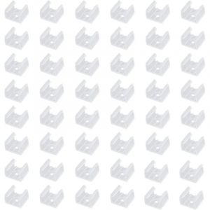 50pcs Clips C&acirc;bles, Clips de Montage pour Bande Lumineuse LED N&eacute;on, Supports de Fixation Translucides pour Bandes de Silicone LED de 12mm &agrave; 14mm