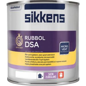 Sikkens - Rubbol dsa Laque satinée solvanté microporeuse 2 en 1 premium pour bois extérieur Teinte: blanc - Conditionnement: 1 Litre