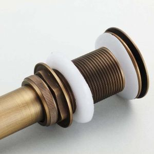 Bonde et accessoires pour vasque et lavabo, Pop-up R&eacute;tro Bouchon Bonde de Lavabo Vidange sans Trop-Plein en Laiton Bronz&eacute; Universel Valve Draineur