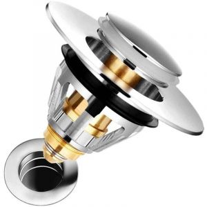 Alovez - Filtre de vidange universel pour lavabo, Anti-Bloqué Inoxydable Bouchon lavabo poussoir bloque ,bonde de lavabo ,Flitre Cheveux Anti-Odeur