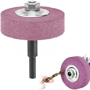 Adaptateur de meule et meule pour perceuse, t&ecirc;te de meulage en m&eacute;tal, conversion de perceuse &eacute;lectrique en meuleuse, 75 mm OD 10 mm ID rouge clair