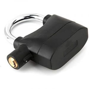 Serrure d'alarme - Cadenas de sécurité antivol à alarme noire Serrure d'alarme étanche pour porte de vélo de moto