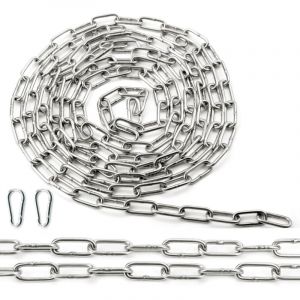 Chaine Acier Inoxydable 304 Chaine 1,5M &phi;3 mm Chainette Metal avec Maillons Soud&eacute;s pour Chaine Chien Hamac Cl&ocirc;ture Chaine de Levage Chaine Antivol