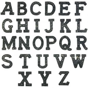 Broderie Patch Thermocollant Applique D'alphabet Bricolage Strass Applique de Lettre A-Z Patches Lettres Strass Patches pour Jeans, Vestes,