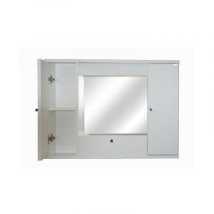 Armoire de toilette en frêne blanc 2 portes a - abattant h.61x93x14 cm