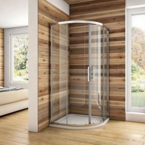 Ocean Sanitaire - Oc&eacute;an Douche italienne avec receveur et une bonde et un tuyau cabine de douche coulissante 90x90x185cm 1/4 de rond