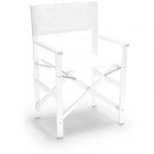 Chaise de plage pliante en aluminium textilène blanc Regista Gold White