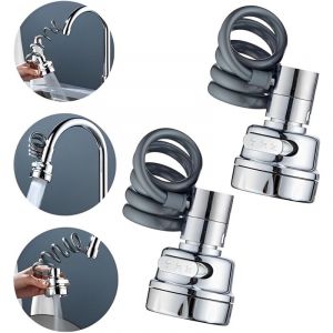 A&eacute;rateur De Robinet Pivotant &agrave; 360&deg;, 2 Pi&egrave;ce Embout Robinet Cuisine avec 3 Modes Mitigeur Cuisine avec Douchette Extractible Adaptateur De Rallonge