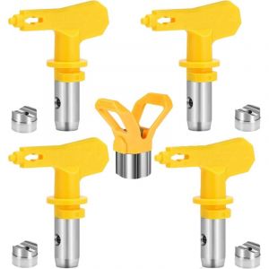 Ensemble de 4 buses de pistolet &agrave; peinture, buses r&eacute;versibles pour pistolet &agrave; peinture airless (209, 415, 519, 619)