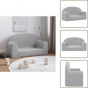Canap&eacute; pour enfants 2 places gris clair peluche douce - Canap&eacute; Enfant - Canap&eacute; B&eacute;b&eacute; - Mobilier Enfant - Fauteuil Enfant - Jouet Enfant - The Living