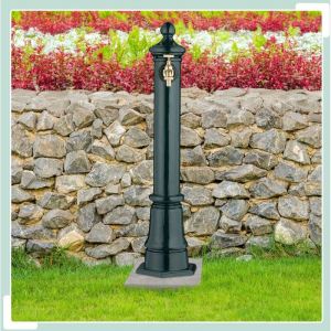 Fontaine de jardin antique en m&eacute;tal avec robinet, 80 cm