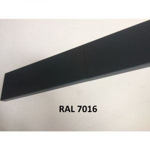 Alucouleur - Bande de Rive Aluminium Gris Anthracite ral 7016 (1 pli, retour 25 mm, ep 1.5mm) Hauteur : 60 mm