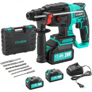 Stanew - Perforateur Sans Fil, Professional Marteau Perforateur Perceuse à Percussion con SDS-Plus Mandrin, Moteur Sans Balais, 4500BPM, 1000RPM, 6x