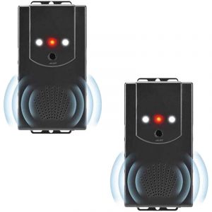 Lot de 2 R&eacute;pulsif Ultrason Anti-Fouine pour Voiture Auto Garage Maison Repeller Anti-Martres, Fouines, Renards, Ratons Laveurs et Rongeurs