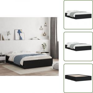 Cadre de lit avec tiroirs sans matelas noir 120x190 cm - Cadre De Lit - Lit Double - Tiroir Int&eacute;gr&eacute; - Lit Design - Meuble Rangement