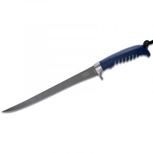 Buck - Couteau à filet STE-0225BLS Silver Creek avec lame de 9,65 cm en acier inoxydable 420J2 revêtue de titane et manche en caoutchouc. Comprend un