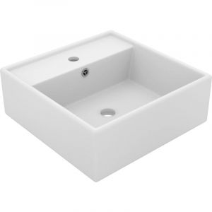 Design In - Lavabo vasque à poser Luxueux, carré de luxe à trop-plein Bac à laver, Blanc mat 41x41 cm Céramique OIB6466E