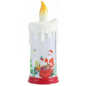 Bougie LED Lumineuse, Ampoule Scintillante, &agrave; Piles, Flammes R&eacute;alistes, Fausse Bougie pour D&eacute;coration de No&euml;l, Bonhomme de Neige (A)