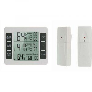 lot de 1 Thermom&egrave;tre de Frigo Congelateur, Thermom&egrave;tre de R&eacute;frig&eacute;rateur sans Fil avec 2 Capteurs, Alarme Sonore, Min/Max, Thermom&egrave;tre in/Ext&eacute;rieur