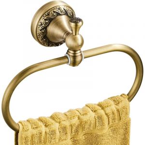 Anneau &agrave; Serviette Ovale en Laiton Anneau-Chiffon Antique Motif Exquis d&eacute;coupant Un Porte-Serviette pour Salle de Bain Cuisine Accessoires de Montage