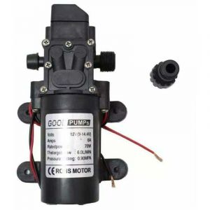 Pompe &agrave; eau &agrave; membrane haute pression 12V &ndash; D&eacute;bit 5.5L/min &ndash; Auto-amor&ccedil;ante pour arrosage et douche &ndash; Pressostat int&eacute;gr&eacute;