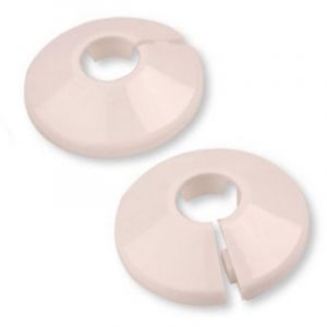 Rosace blanche (collier en plastique pour recouvrir les tuyaux de radiateur) 20 mm