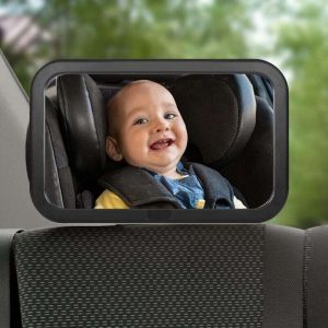 R&eacute;troviseur de voiture pour b&eacute;b&eacute;, rotation &agrave; 360&deg;, r&eacute;glable et 100 % incassable, installation facile avec sangles r&eacute;glables, miroir de surveillance