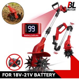 Motoculteur &eacute;lectrique sans fil Brushless 1600W, tondeuse &agrave; gazon, scarificateur, outil de jardin compatible avec batterie Makita.Piles non incluses.