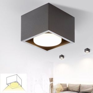 Gbly - Spots de plafond led Noir Spot en saillie - Spots Plafonnier en saillie avec led Blanc chaud GX53 5W Spot de plafond carré Spot en saillie