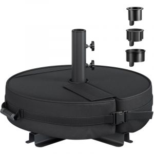 Pied de Parasol, Base de Parasol, &agrave; Remplir de Sable, pour les Parasols de 1,5 &agrave; 3 m, avec 3 Bagues R&eacute;ductrices, Noir