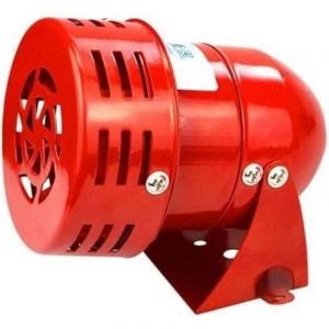 Jeffergarden Sirene Alarme 220V Puissant &agrave; Exterieure, Sirene Alarme 120dB, Rouge Moteur Conduit Sir&egrave;ne M&eacute;tal Corne Industrie Bateau Alarme 25W 50mA